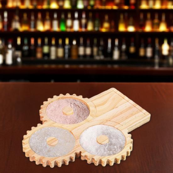 Dřevěný okrajovač sklenic na bar pro Margaritu a koktejly, barmanská pomůcka, nádoba na cukr a sůl, nádoba na koření, doplňky na domácí bar, párty doplňky