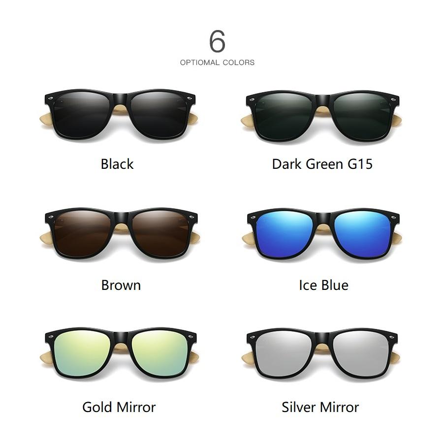 Fashion Vintage Square Sunglasses Men Women Luxury Designer Wooden UV400 Eyewear Driving Fishing Sun Glasses