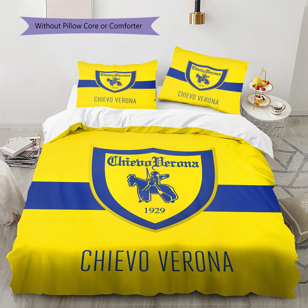 Hellas Verona FC Pattern Bedding Quilt Set Home Decoration Gift (1 * duvet cover + 2 * pillowcase without core)