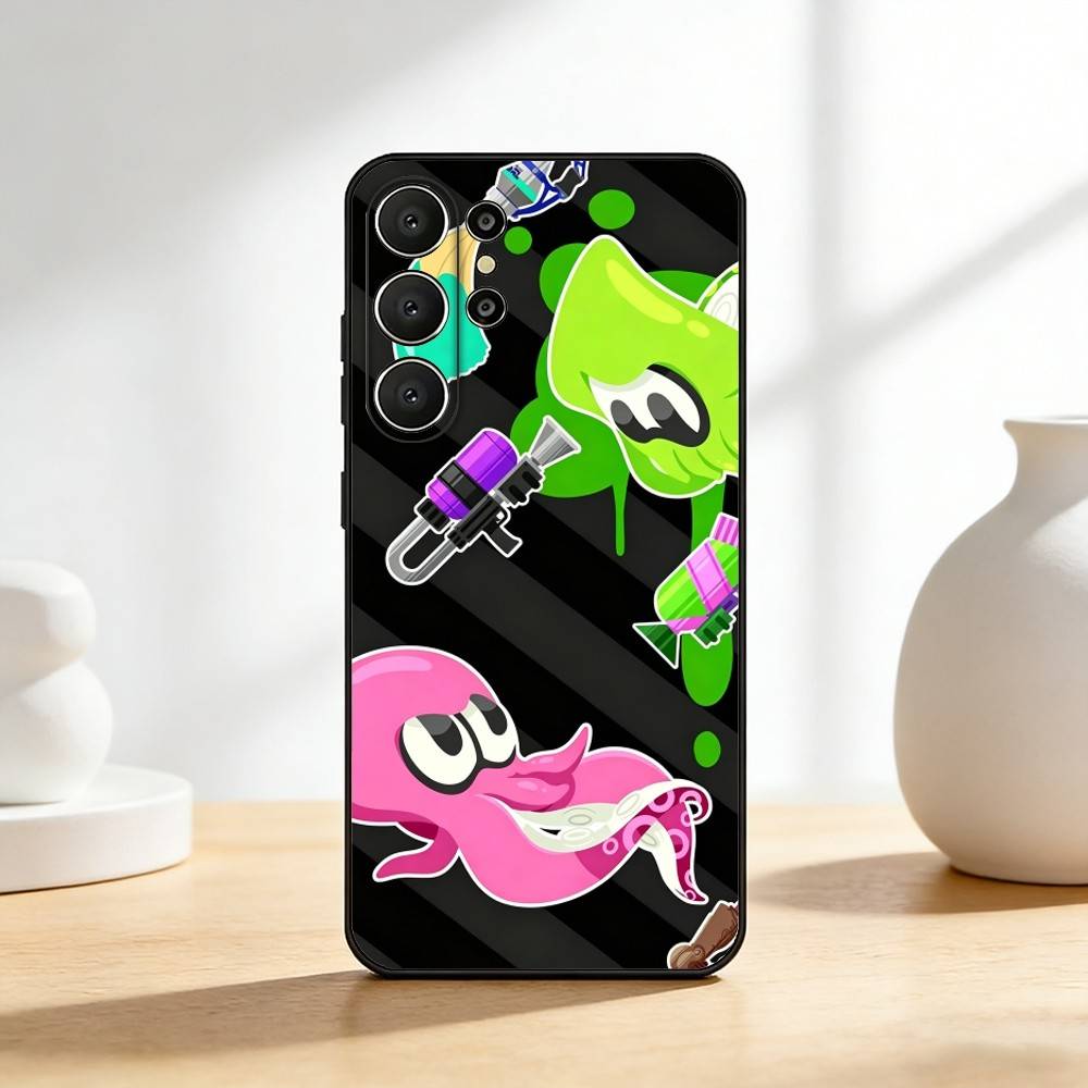 S-Splatoon 3 Game Phone Case For Samsung S26,S25,S24,S21,S22,S23,S30,Ultra,S20,FE,Lite,10,9,Black Cover