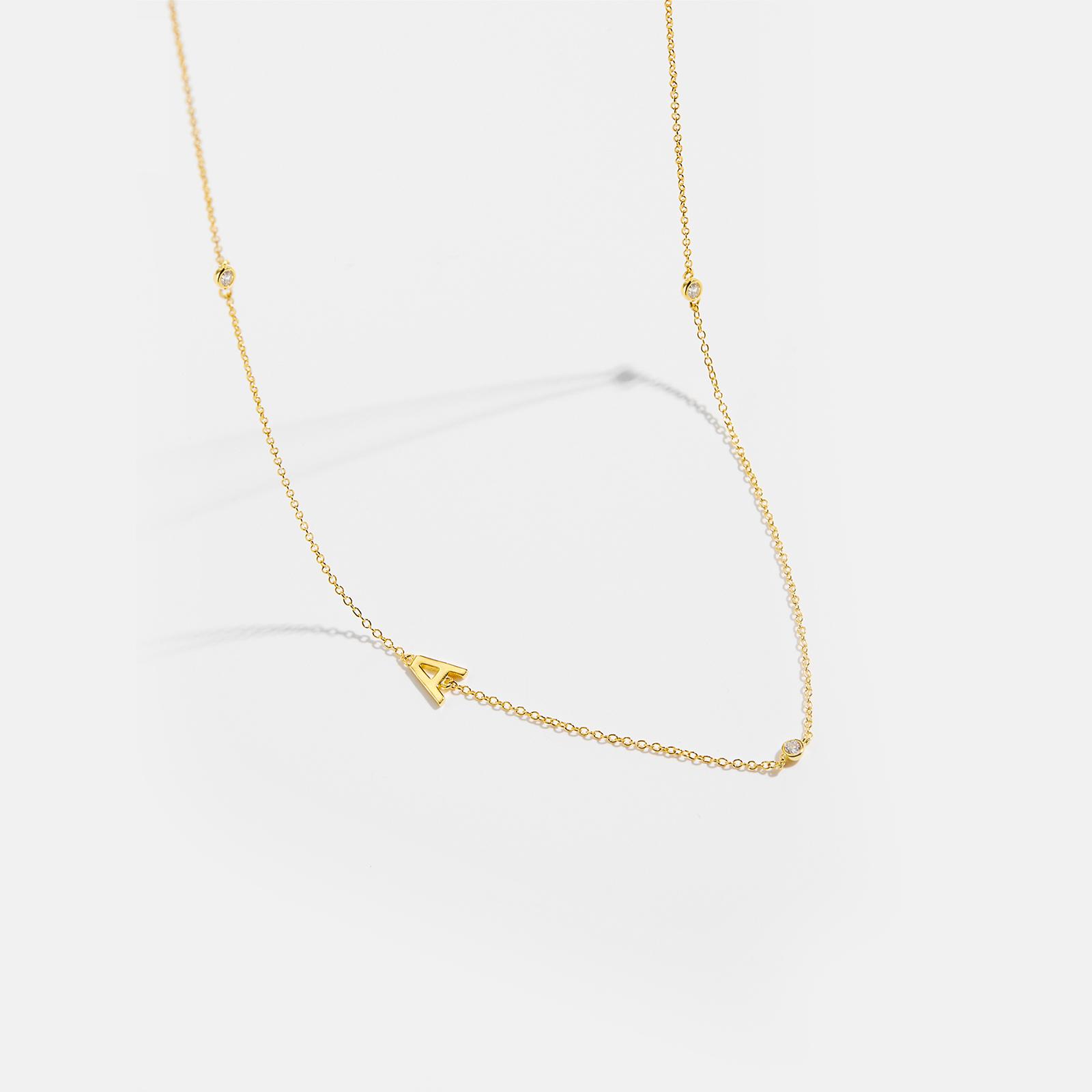 ANDYWEN 925 Silver Gold Letter Plain Pendant Choker Charm Initial A M Necklace 26 Letter Women Fine Jewelry Alphabet