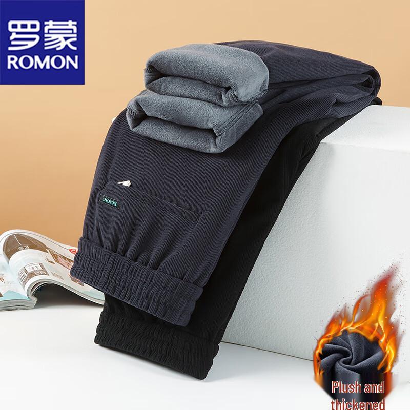 

ROMON Men s Fleece-lined Straight-Leg Warm Pants 3XL