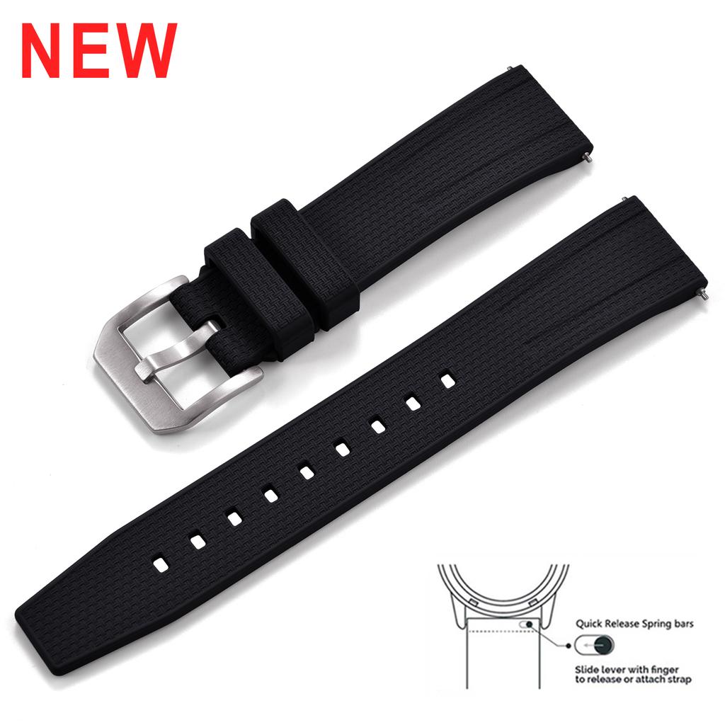 20mm 22mm Premium FKM Fluorkautschuk Taucheruhr Armband Militärqualität Für Seiko Oris Citizen Schnellverschluss Anti-Rutsch