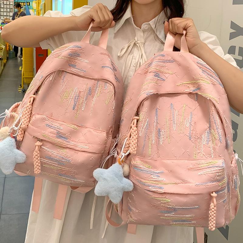 Children's Schoolbags Elementary School Students Girls Junior High School Students High Looking Striped Kindergarten Small Backpack