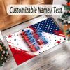 American Patriotic Theme Crystal Velvet Rug Personalized Custom Name Text Soft Floor Mat Home Decor