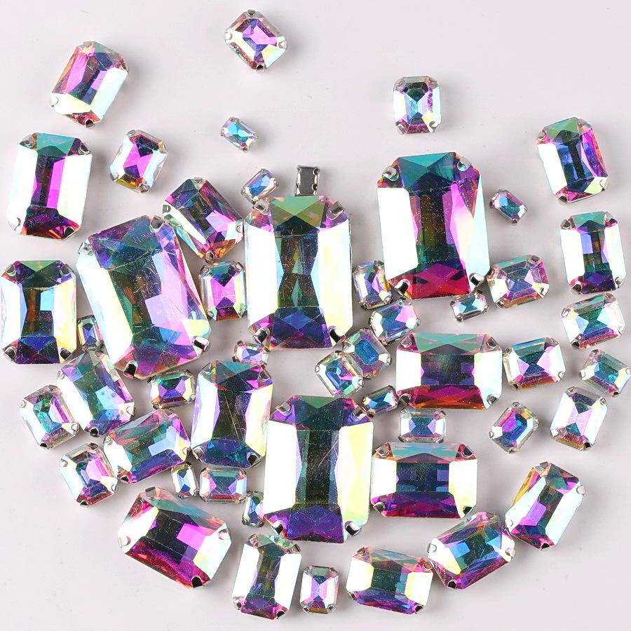 Mixed Crystal Glass Hand-sewn Diamonds Teardrop Oval Horse Eye Single Claw Drill Crystal Buckle DIY Jewelry Accessories Rhinestone Sew On Beads