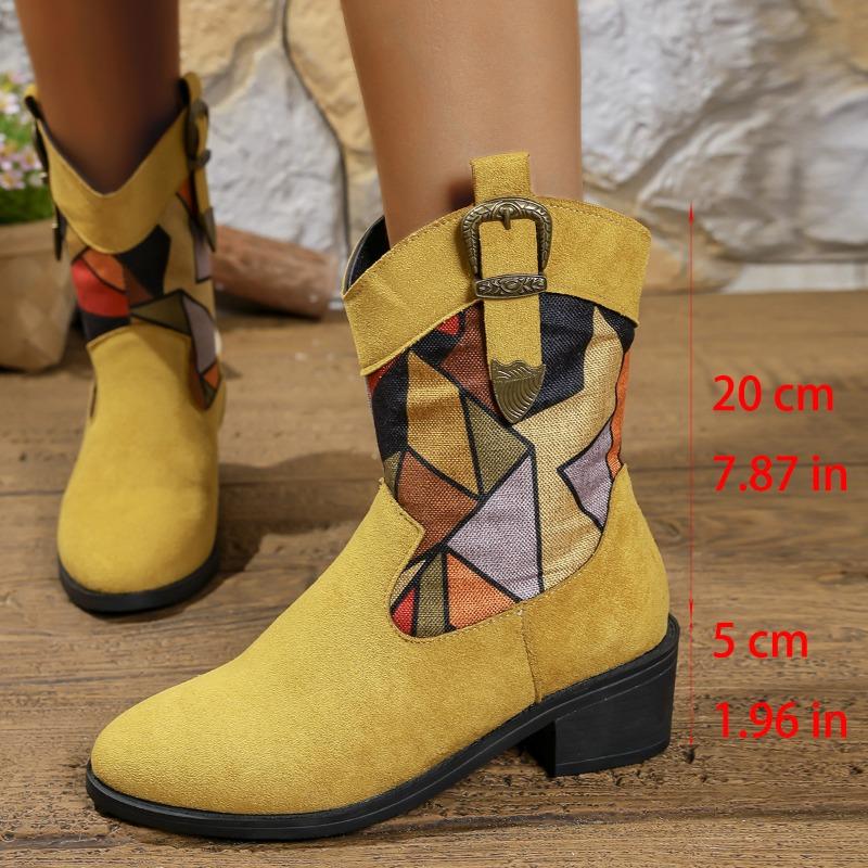 New Pointed-toe Mid-calf Boots for Women In Plus-size Shoes with Thick Heels and Sleeve Fashion Boots