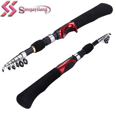 SOUGAYILANG Canna da pesca Canna da spinning/canna da lancio con esche Canna da pesca durevole in metallo ultracorta