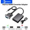 Adaptér převodníku kompatibilní s VGA na HDMI Kabel VGA samec na HDMI s 3,5 mm zvukovým portem HD 1080P VGA adaptér pro PC notebook na HDTV projektor