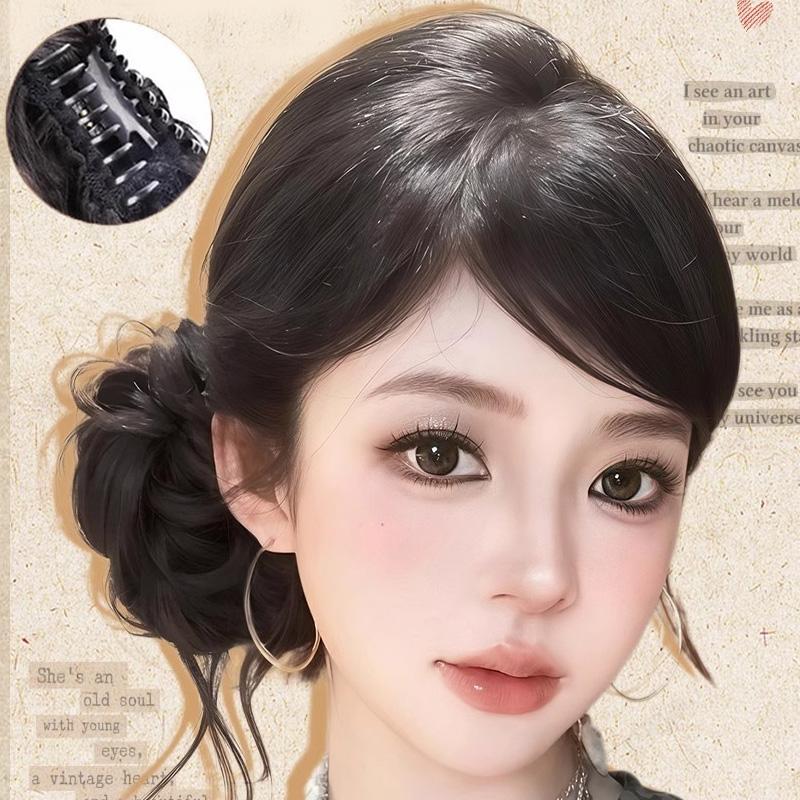 Women's Synthetic Wig Scrunchie Style Lazy Flower Bud Bun Fashion Natural Fluffy Hairpiece Daily Wear Party Styling Easy To Use Realistic