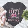 Wyprodukowano w 1971 roku 55 Lat Perfekcji Kwiatowa Koszulka na 55. Urodziny dla Kobiet Prezent