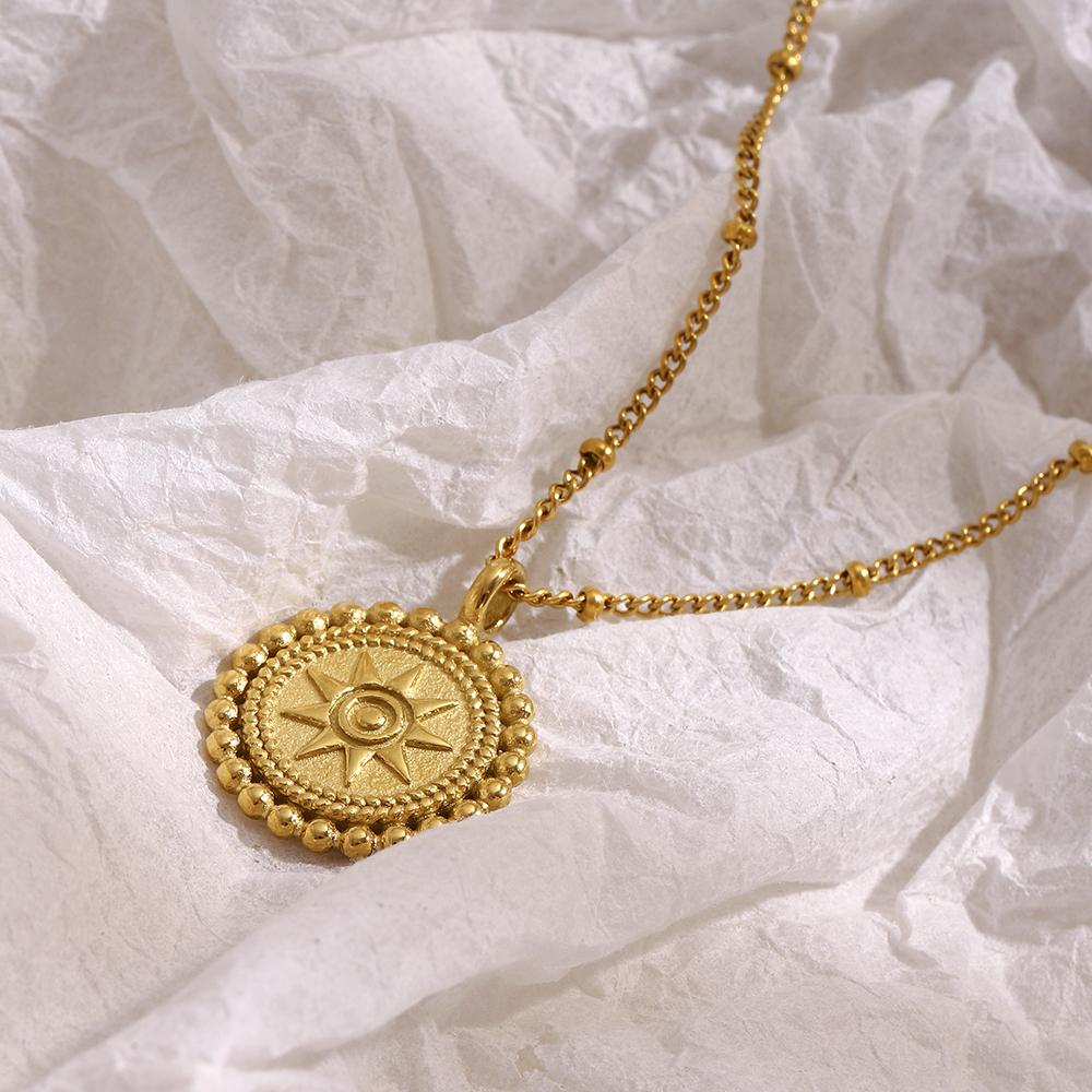 MamacitaSlay 316L Stainless Steel Star Pendant Necklace 18K Gold Plated Waterproof Neck Jewelry Women's Charm Necklace Gifts