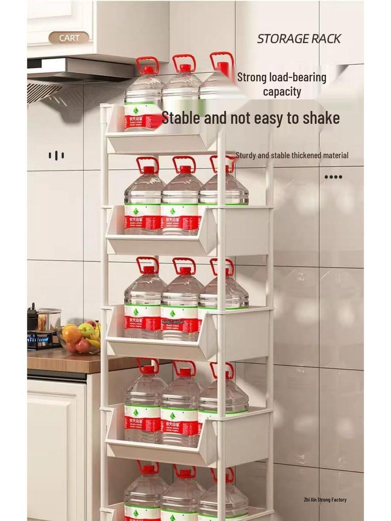 Movable Multi-layer Kitchen Storage Rack for Toys, Snacks, Fruits & Vegetables - Floor-standing and Multi-functional Shelf.