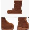 Modische Wildleder Schneestiefel Damenschuhe Winter Mittelhohe Stiefel Outdoor Mit Samt Gefütterte Damen Rutschfeste Baumwollschuhe Warme Flache Damenstiefel