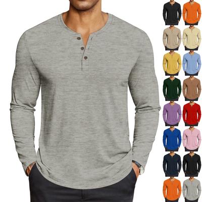 Men's Casual Solid-Color Oversized  Long-Sleeve Top
