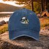 Unisex Duckbill Baseball Cap with Bass Fish Print  Lightweight Washable Adjustable Casual Hat for Fishing Golf Daily Wear