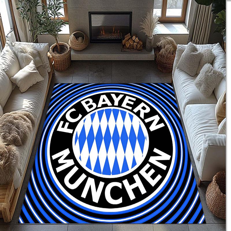 Bayern Munich Theme rug Soft Crystal Velvet Area Rug Non-Slip Floor Carpet for Living Room Bedroom Nursery