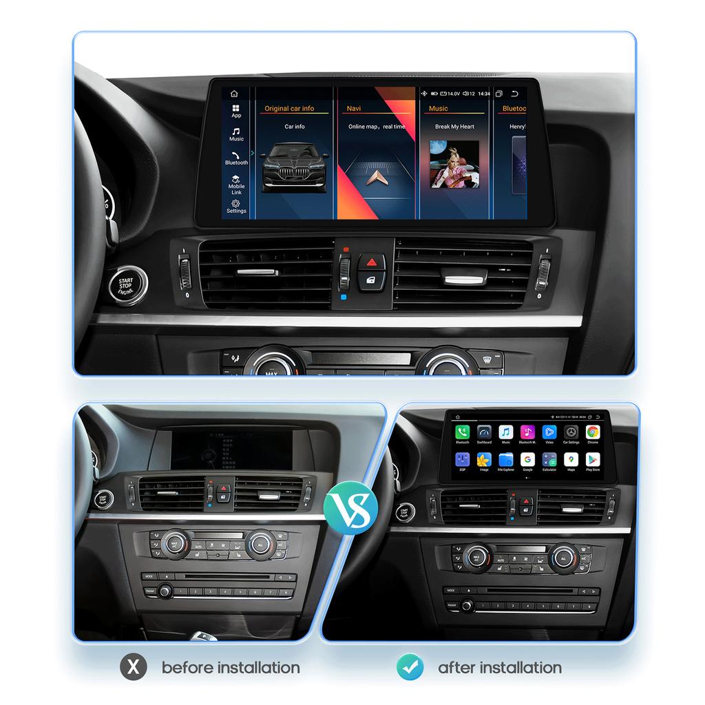 Hizpo 4G LTE 10.25" Octa Core 2 Din Car Multimedia Player GPS Navigation Support DSP Carplay Android Auto for BMW X3 F25(2011-2013)CIC Bluetooth RDS
