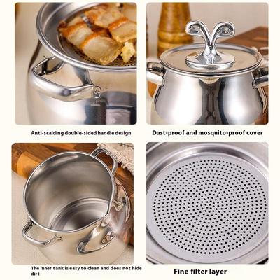 1.5L Oil Filter Pot Stainless Steel Lard Strainer Cooking Oil Strainer Grease Keeper Storage Container Oil Bottle Kitchen