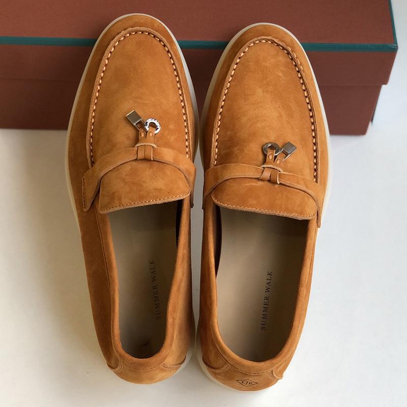 Europeiska & Amerikanska Mockasiner i Kohud - Mjuk Sula Brittisk Stil Slip-on Dam Casual Skor