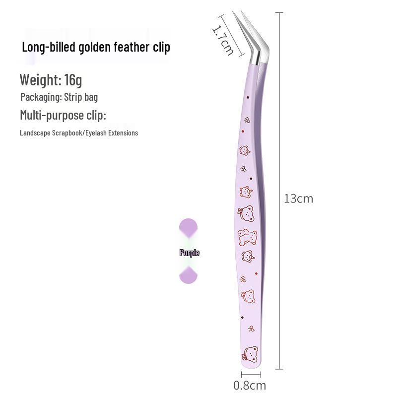 Goldfeder Falsche Wimpern Pinzetten Set - Grafting & Curling Beauty Tools