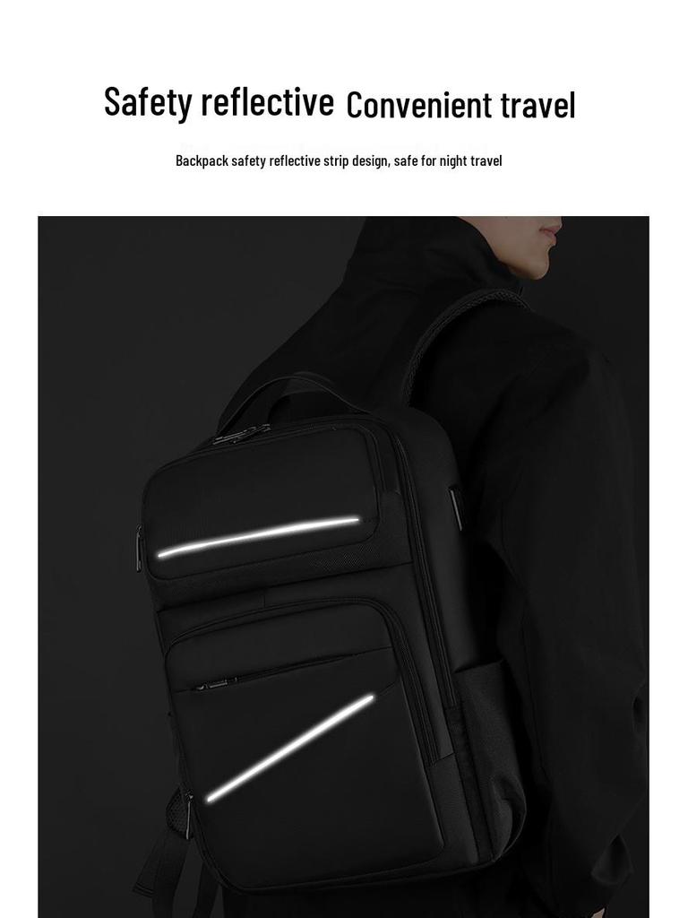 Expandable Waterproof Men's Large Capacity Laptop Backpack for Travel and School