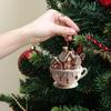 Cottage Warm Little Coffee Cup Acrylic Christmas Decoration Wall Hanger Accessories For Indoor Plant Home Styling