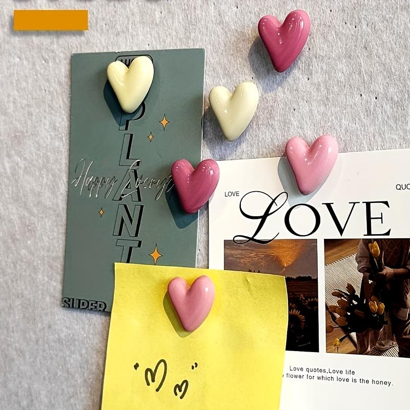 20pcs Pink Heart-Shaped Push Pins - Creative Love-Themed Office & Home Decor, Durable ABS Material, Ideal for Organizing Notes