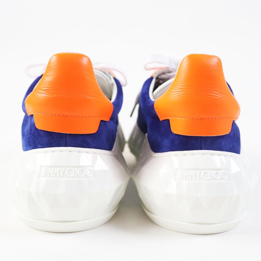 Pristine JIMMY CHOO sneakers DIAMOND Cobalt Neon Orange Calf leather Women 36 Used