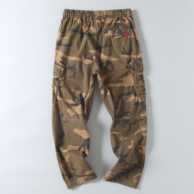 Export Goods Autumn American-Style Casual Cool Pure Cotton Straight-Leg Pants for Men, Fashionable Camouflage Versatile Multi-Pocket Cargo Pants