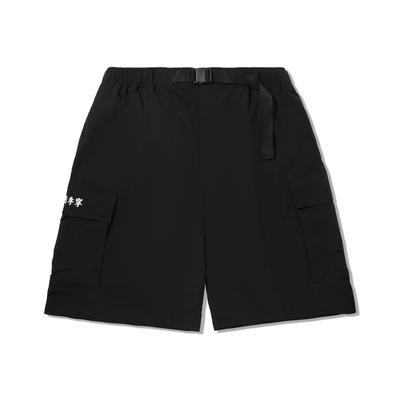 Li Ning Phil Hackett Artist Limited Edition Einfarbig Mittelhoch Atmungsaktiv Vielseitig Lässige Shorts Herrenshorts Schwarz AKSV131-1