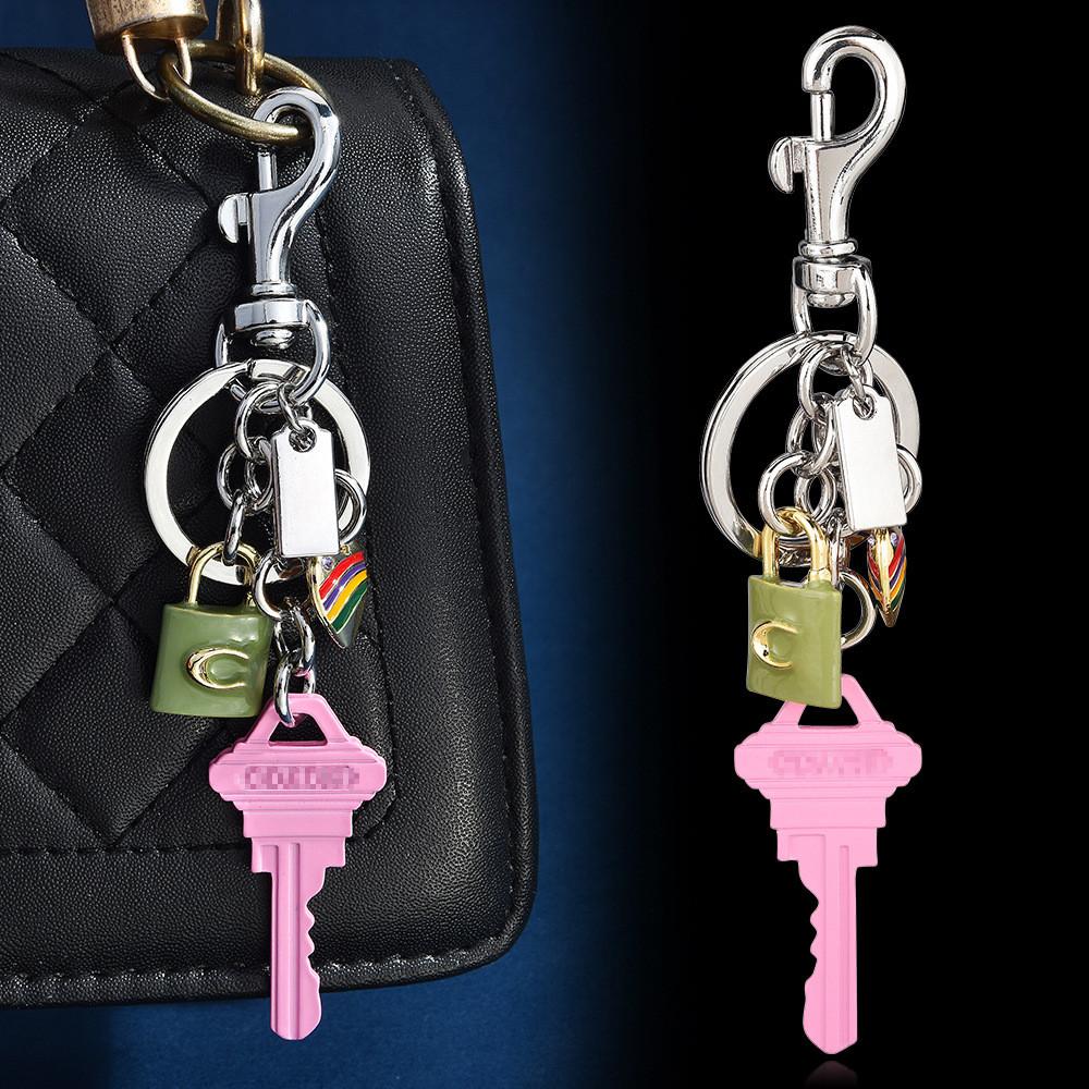Creative Keychain With Heart Shape Pendant For Fashion Enamel Keyring Gifts For Teens