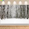 Winter Forest Snowcovered Road Photography Backdrops Blurred Landscape Snowflakes Road Spruce Trees Photo Background XD-07