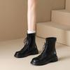 Show small feet! Leather Martin boots women's 2025 new spring and autumn single boots British thick-soled small men look thin short boots women