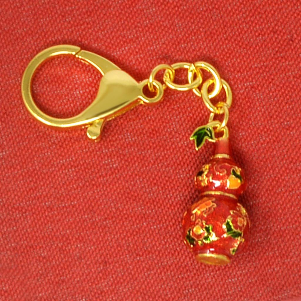 YISHUI Feng Shui Gourd Wallet Chain for Protection from and Inches Chain/Keychain Evil, Health, Longevity, Red, 3.30.6