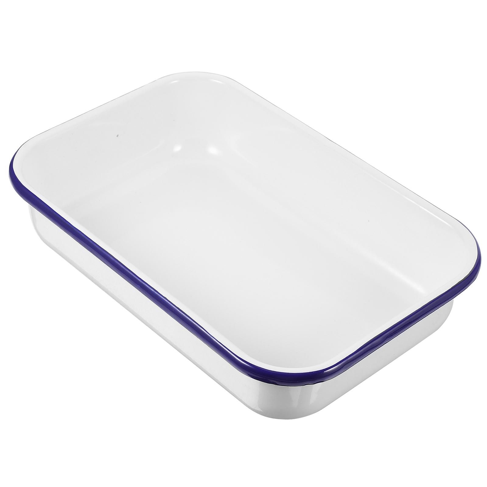 

Эмалированная форма для выпечки, износостойкая, для хранения, антипригарная, для хранения, сковорода, кухонный контейнер для фруктов, хлеба, еды, для ресторана