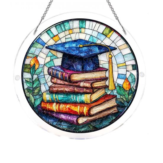 Acrylic Jigsaw Puzzle Suncatcher 83 Pcs DIY Puzzles Craft Kit for Adults Colorful Window Hanging Ornament for Women Men Home Garden Decor