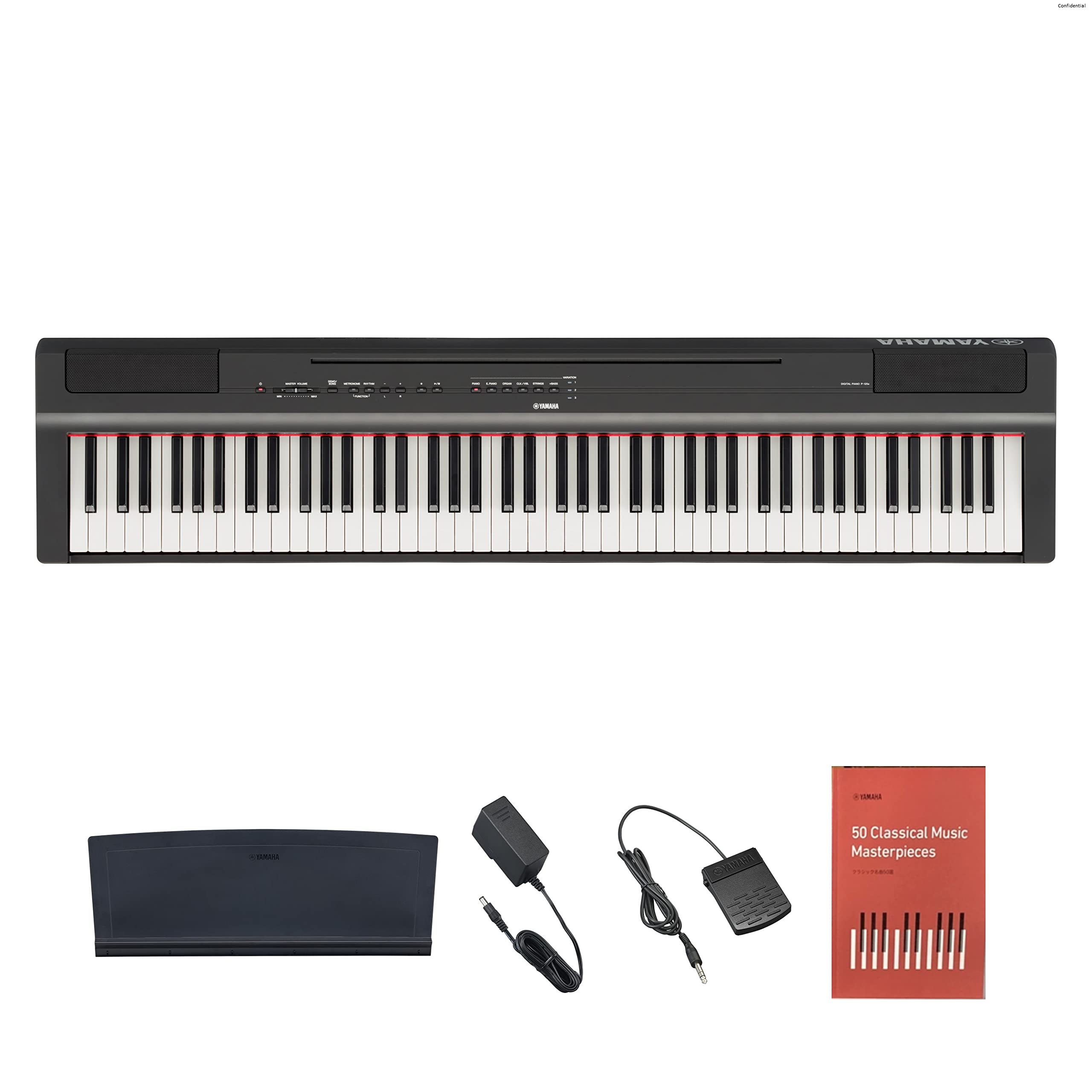 

Yamaha Electronic Piano P Series 88 Keys Black P-125aB
