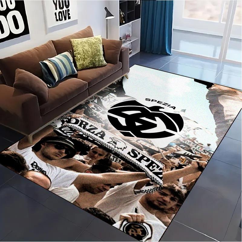 Spezia Calcio Teppich für Wohnzimmer Schlafzimmer Zuhause Sofadekoration, Kinderspiel rutschfeste Bodenmatte