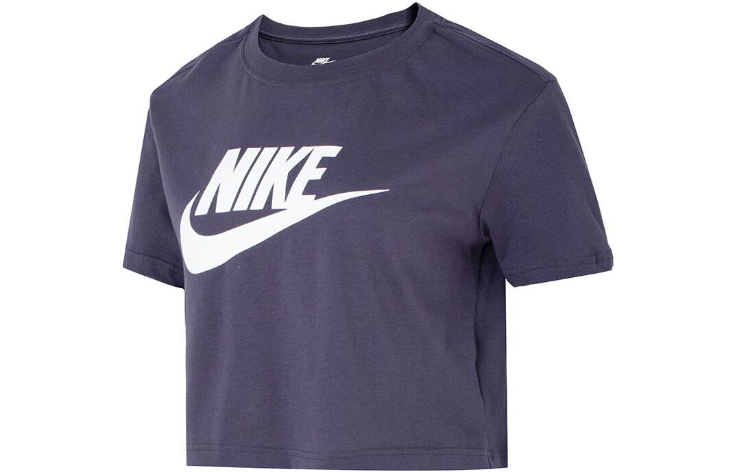 Nike Sportswear Essentials Crop Tops Women s Purple Crew Neck Moderate BV6176-015 L