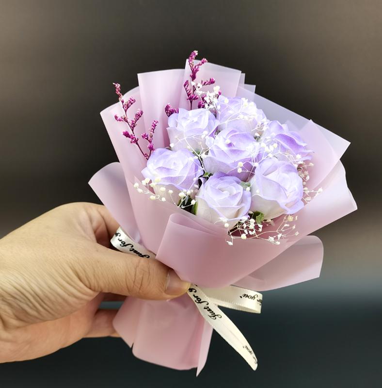 Mini Bouquet Seifenblumen: Konservierte Rosen für Abschlussfeiern, Dekorationen & Gastgeschenke