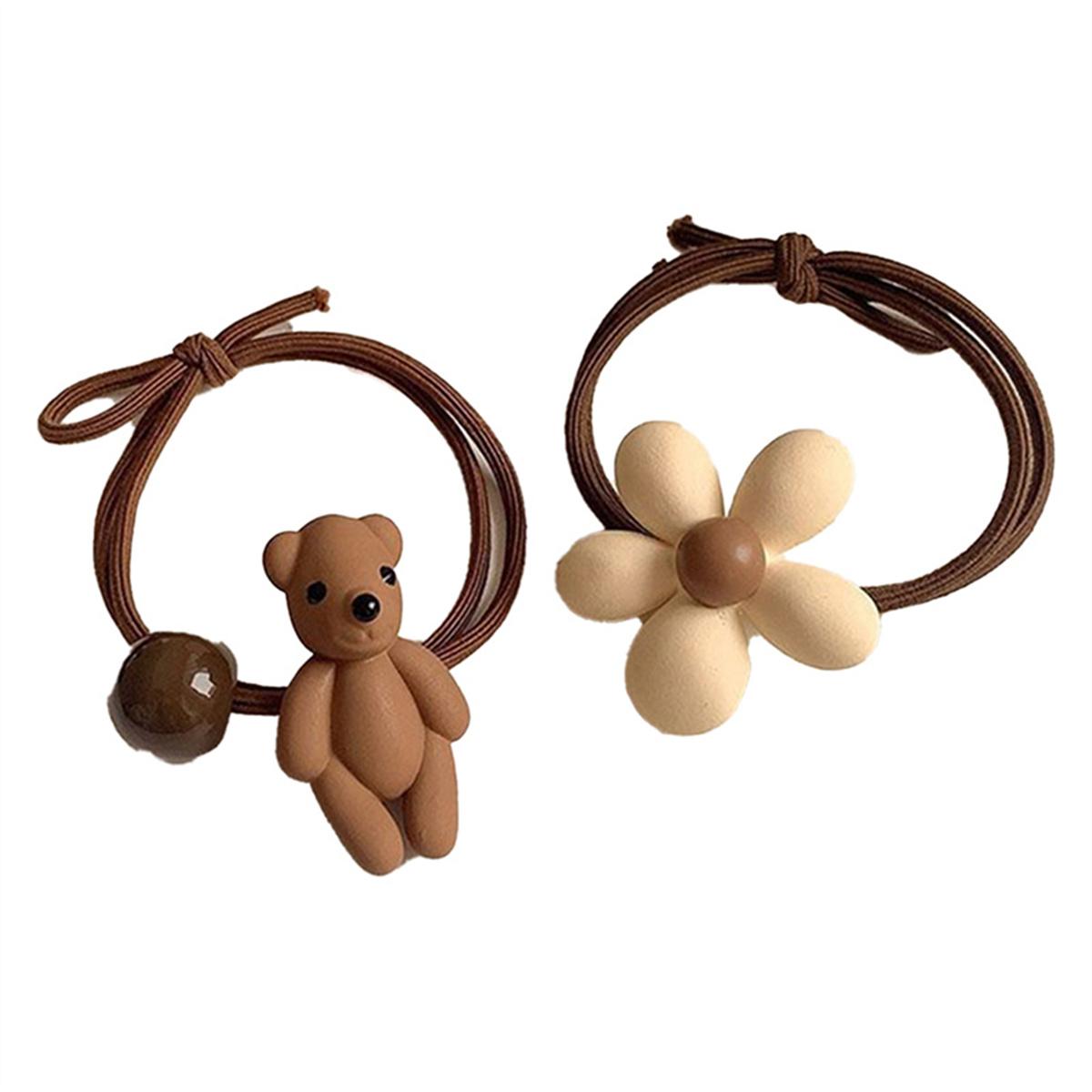 

Разноцветные резинки для волос Карамельного цвета Лук Медведь Бусины Цветы Веревка для волос