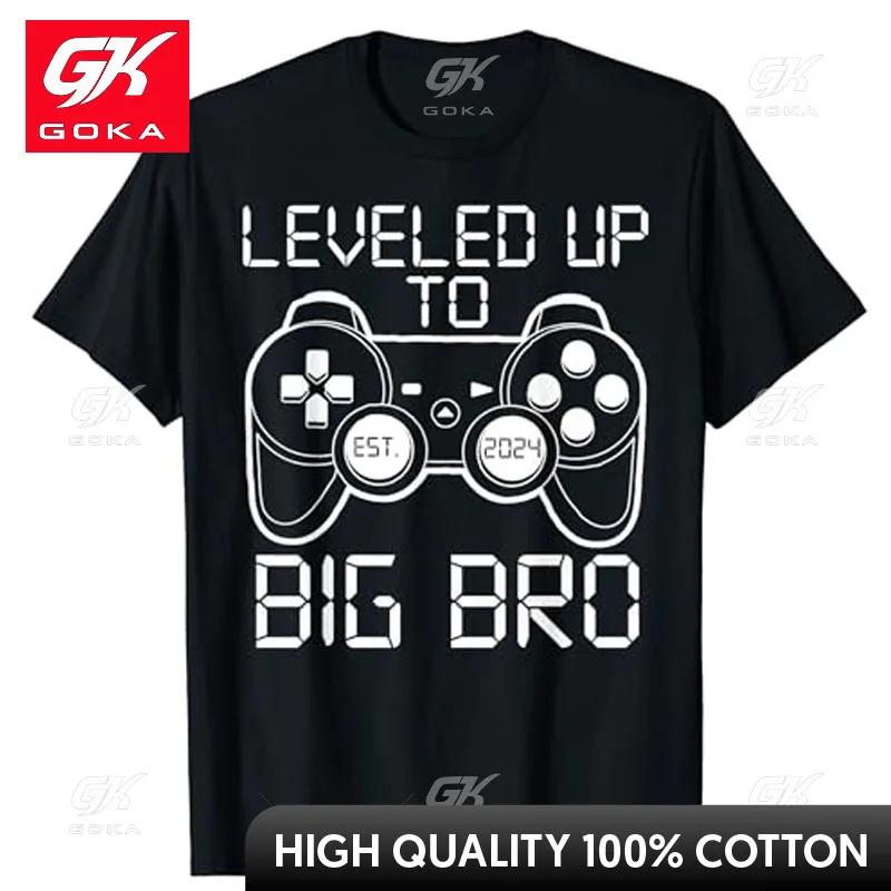 Leveling Up To Big Bro Video Gamer Leveled Up Bro Est 2024 Shirt Promoted To Big Brother Est 2024 Tee Boys Fashion Top Sons Gift S