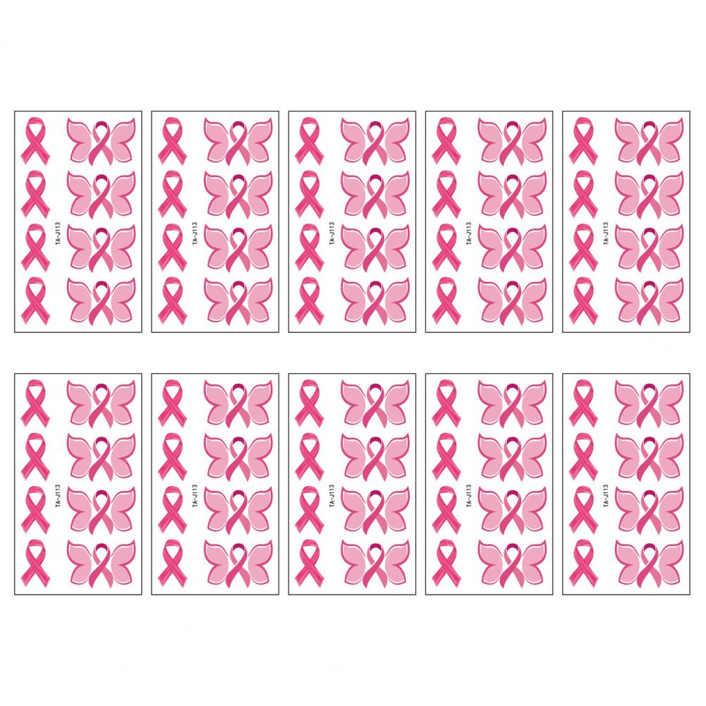 Adesivi Tatuaggio Nastro Rosa Adesivi Tatuaggio Fai da Te Donne Sensibilizzazione sul Cancro al Seno Tatuaggi Temporanei Arte Corporea Tatuaggi Impermeabili