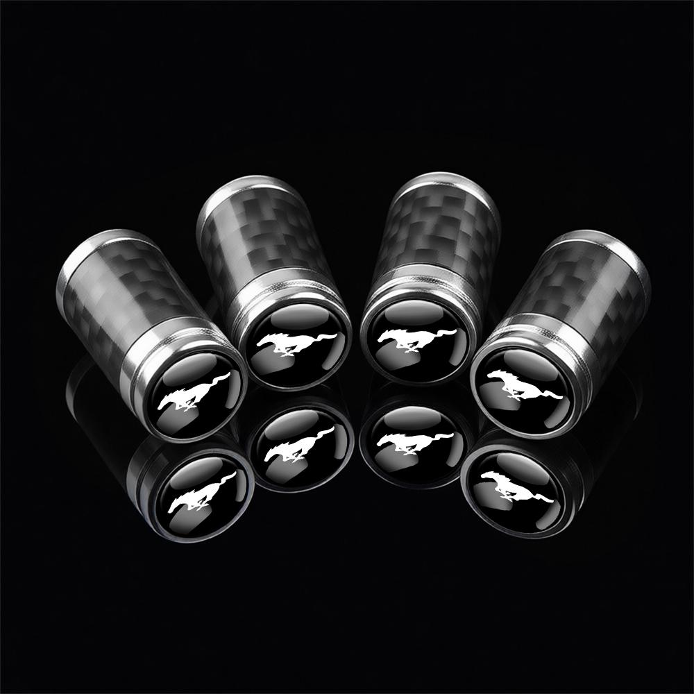 Carbon Fiber Tire Metal Car Wheel Tire Valve cap Accessories for Ford Escort Mk7 Focus 2 F150 C-Max Fusion Fiesta Mustang SHELBY