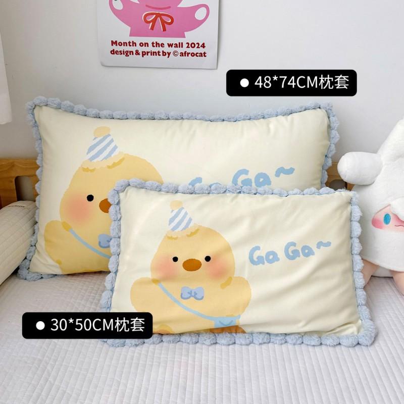 Soft Cotton Flannel Pillowcase Kids Adults 30x50cm 60s 100% Long Staple Printed Cartoon Design