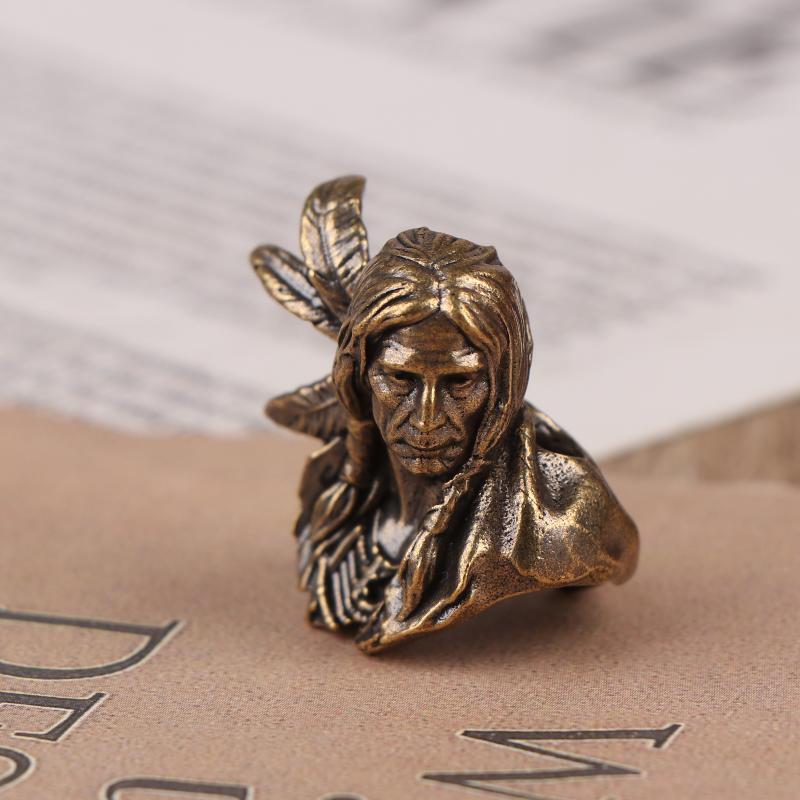 1 Stück Indischer Krieger Messing Messerperle Edc Diy Paracord Gewebte Armbänder Lanyard Anhänger Zubehör Outdoor Werkzeug Anhänger Charms