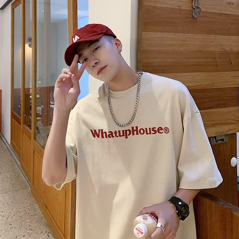 

M-5XL мужские хлопковые футболки с короткими рукавами футболки с буквенным графическим принтом свободные повседневные футболки для