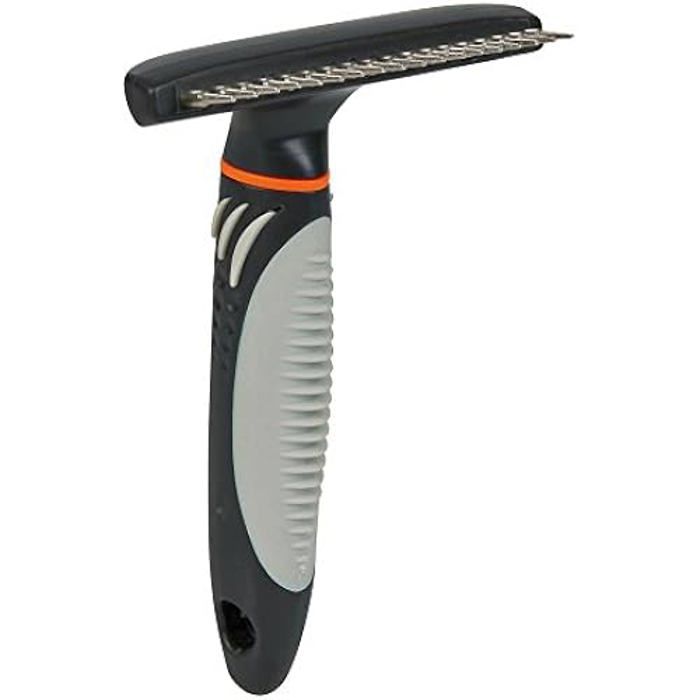 TRIXIE Démêleur de pelage poil long pour l'entretien du sous-poil - longueur des dents 2 cm - manche plastique caoutchouté - pour