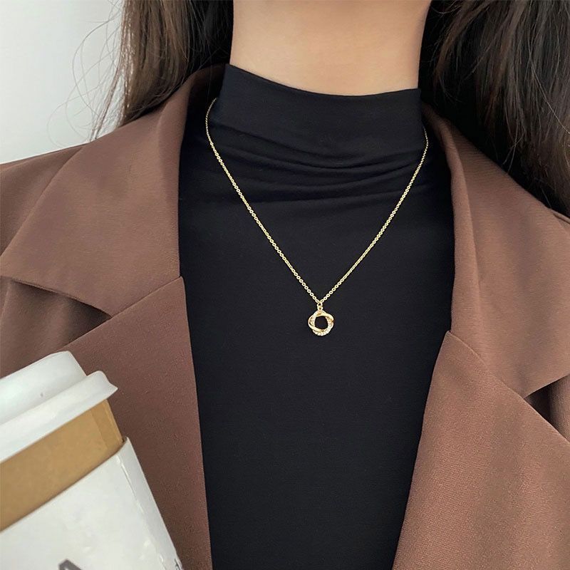 2. Diamond Rhinestone Choker Necklace, Gold Plated Sweater Chain for Women